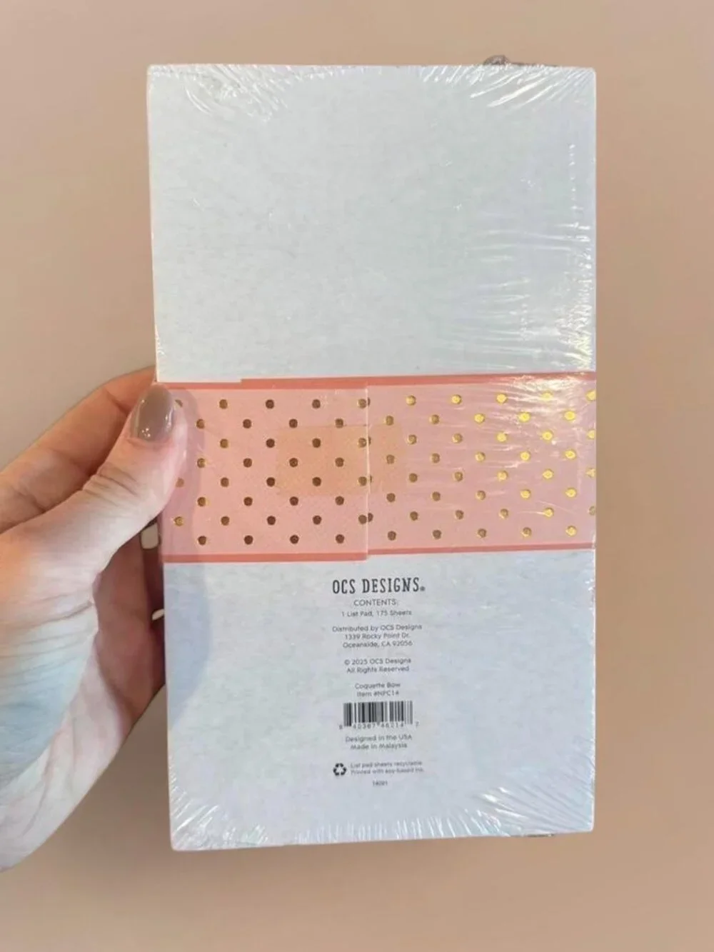 Pretty in Pink Bow Chunky Notepad